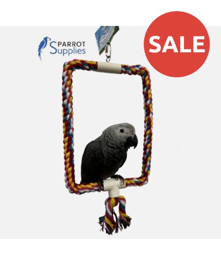 Parrot-Supplies Colourful Rope Rectangle Parrot Swing Toy