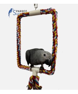 Parrot-Supplies Colourful Rope Rectangle Parrot Swing Toy