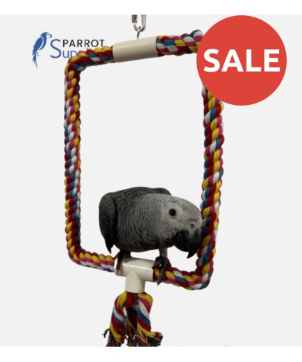 Parrot-Supplies Colourful Rope Rectangle Parrot Swing Toy