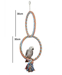 Adventure Bound Double Rope Ring Swing Parrot Toy 