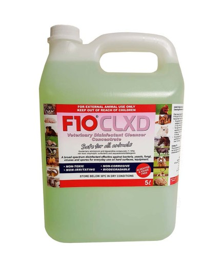 F10 CLXD Veterinary Disinfectant Cleanser Concentrate 5 Litre