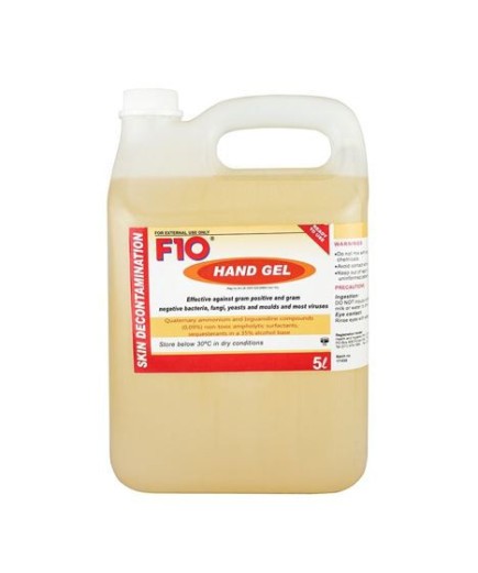 F10 Hand Gel Waterless Skin Decontaminant 5 Litre