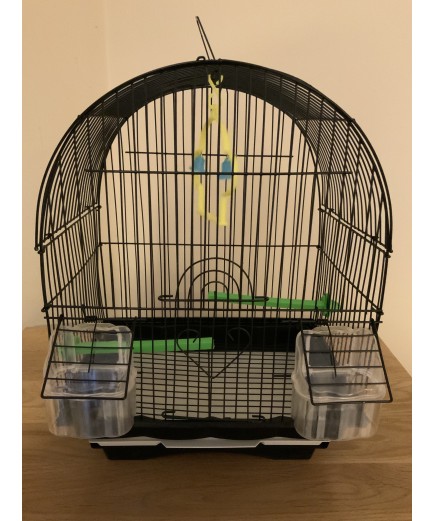 Parrot-Supplies Dome Top Small Bird Cage - Black