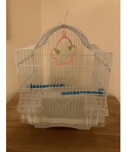 Parrot-Supplies Shaped Top Small Bird Cage - White