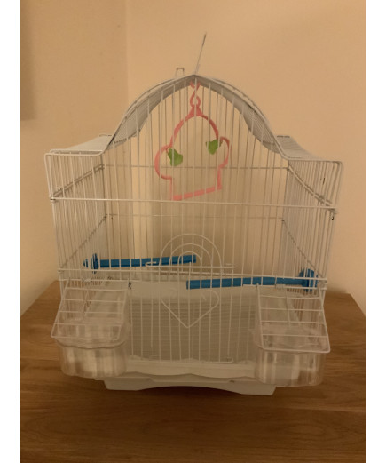 Parrot-Supplies Shaped Top Small Bird Cage - White