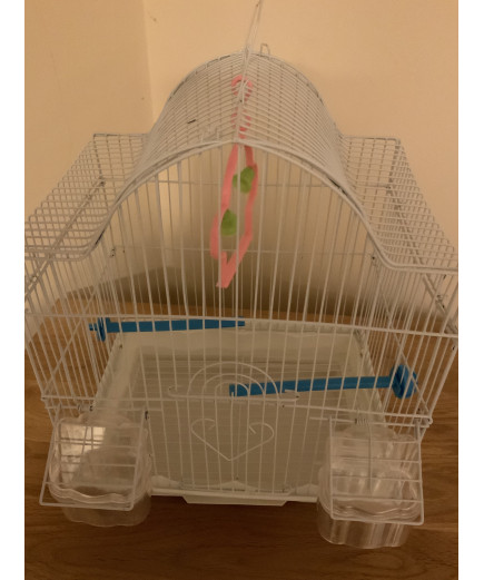 Parrot-Supplies Shaped Top Small Bird Cage - White