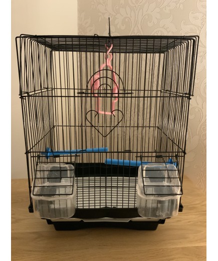 Parrot-Supplies Flat Top Small Bird Cage - Black