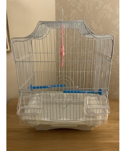 Parrot-Supplies Kissimmee Shaped Top Small Bird Cage - White