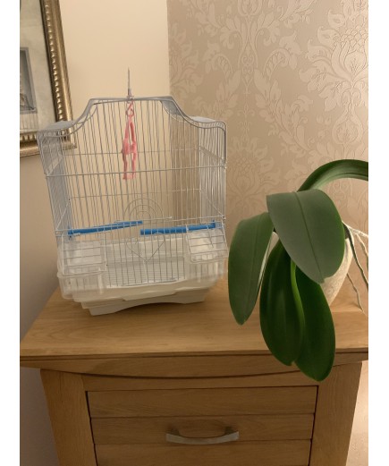 Parrot-Supplies Kissimmee Shaped Top Small Bird Cage - White